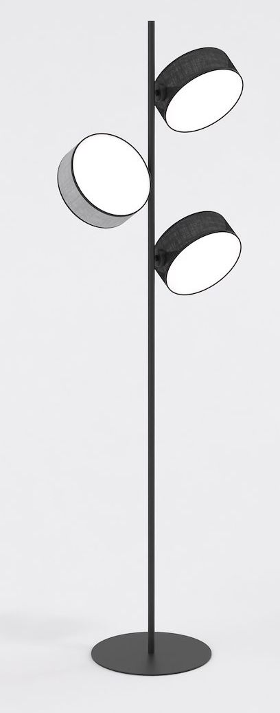 Darmowa Dostawa - Lampa stojąca 3x10 W czarna-szara Emibig Drumz 1567LP3