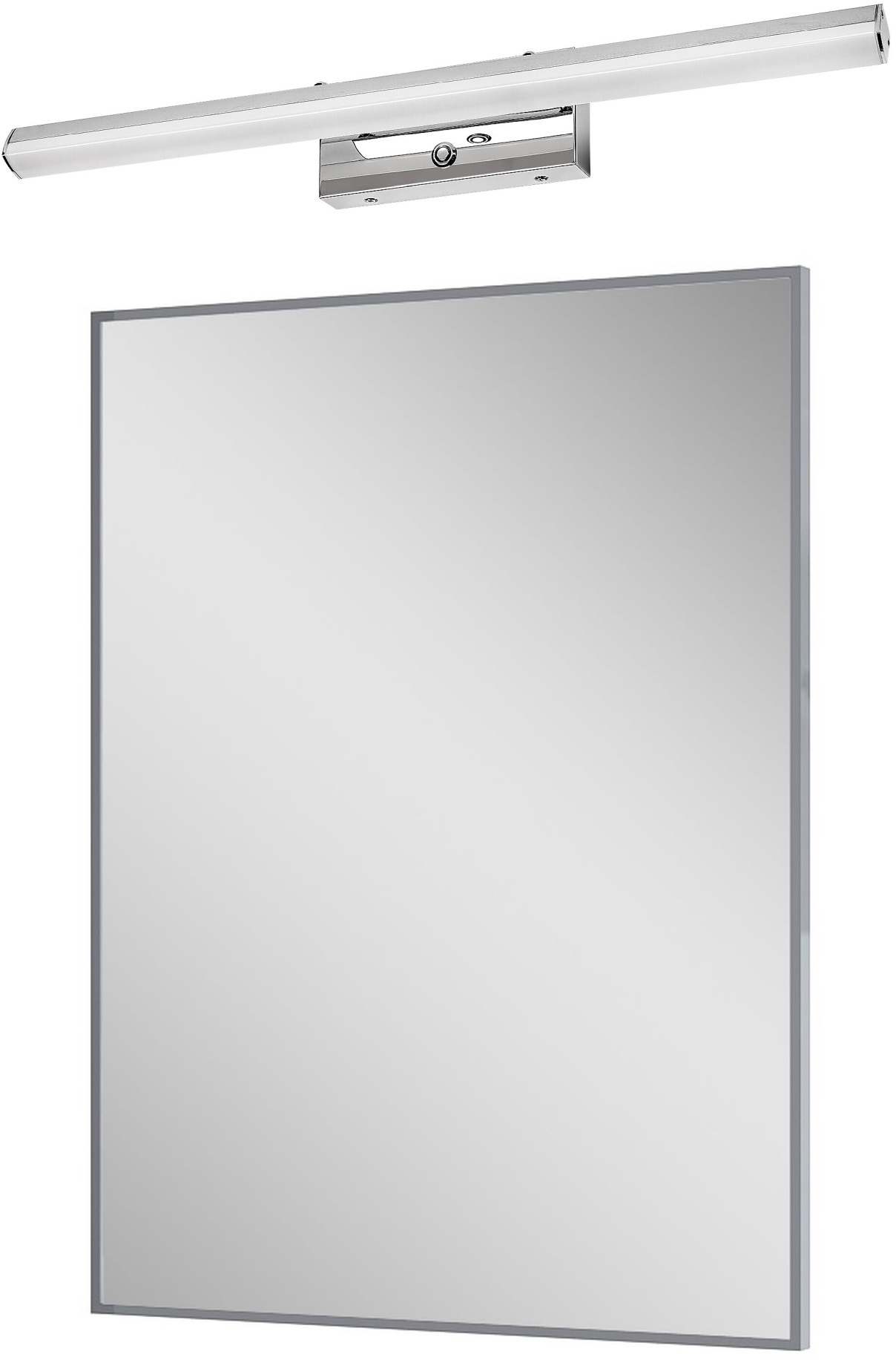 Darmowa Dostawa - Lustro z kinkietem 60x80 cm prostokątne z oświetleniem chrom Elita abset11049