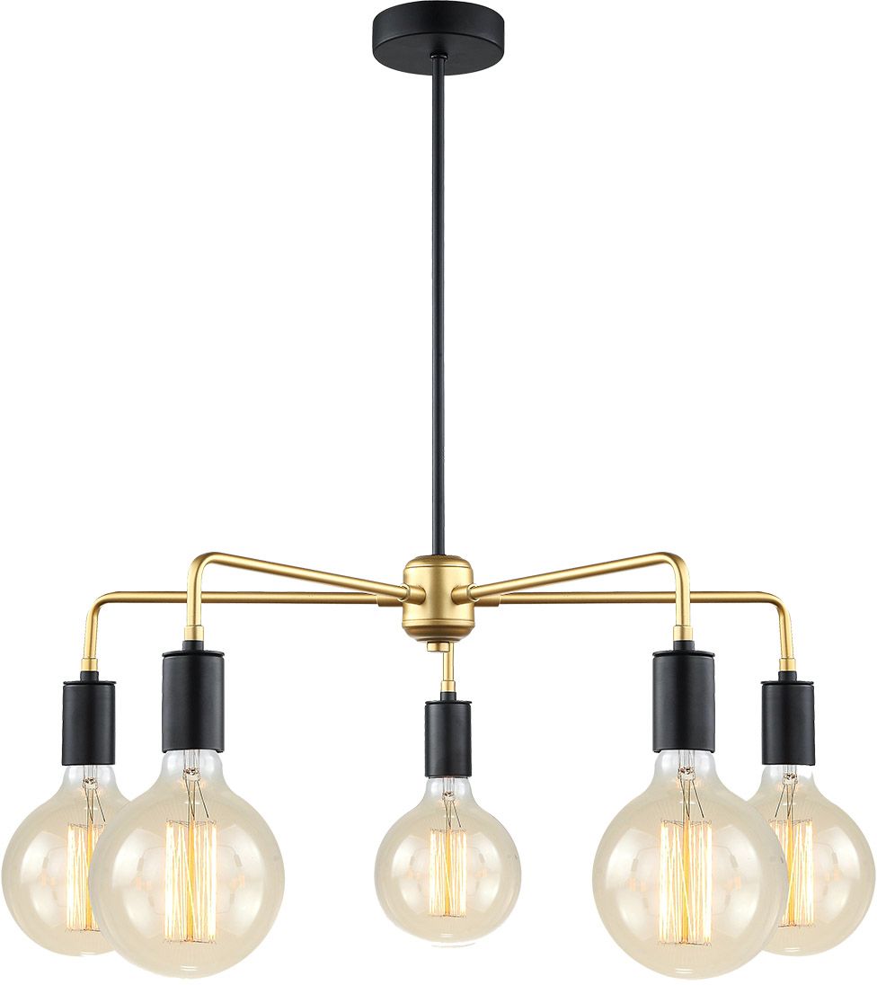 Darmowa Dostawa - Lampa wisząca 5x40 W czarna-złota Italux Malene MDM33865BKGD