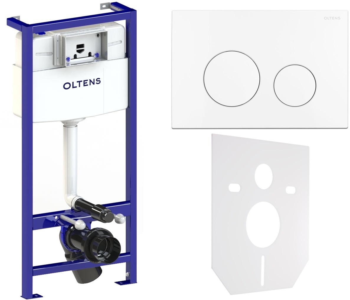 Darmowa Dostawa - Stelaż podtynkowy z przyciskiem i uszczelką do miski wc wiszącej Oltens Triberg 58300000