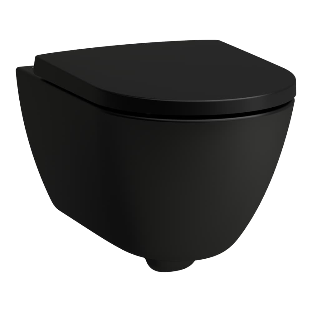 Darmowa Dostawa - Miska WC wisząca bez kołnierza ze spłukiwaniem wirowym czarny mat Laufen Pro X H8208607160001