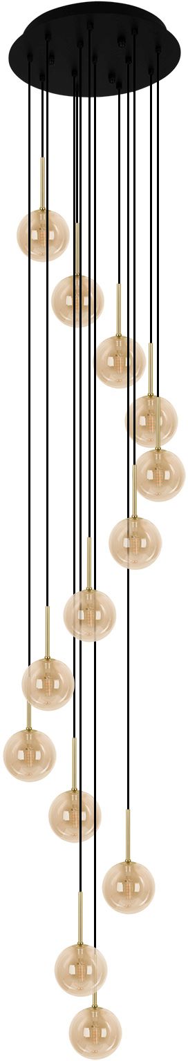 Darmowa Dostawa - Lampa wisząca x10 W czarna-złota-bursztynowa Kaja Galaxy KP31