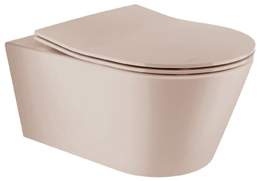 Darmowa Dostawa - Miska WC z deską wolnoopadającą wisząca bez kołnierza beż mat Sanindusa URB.Y 140938274