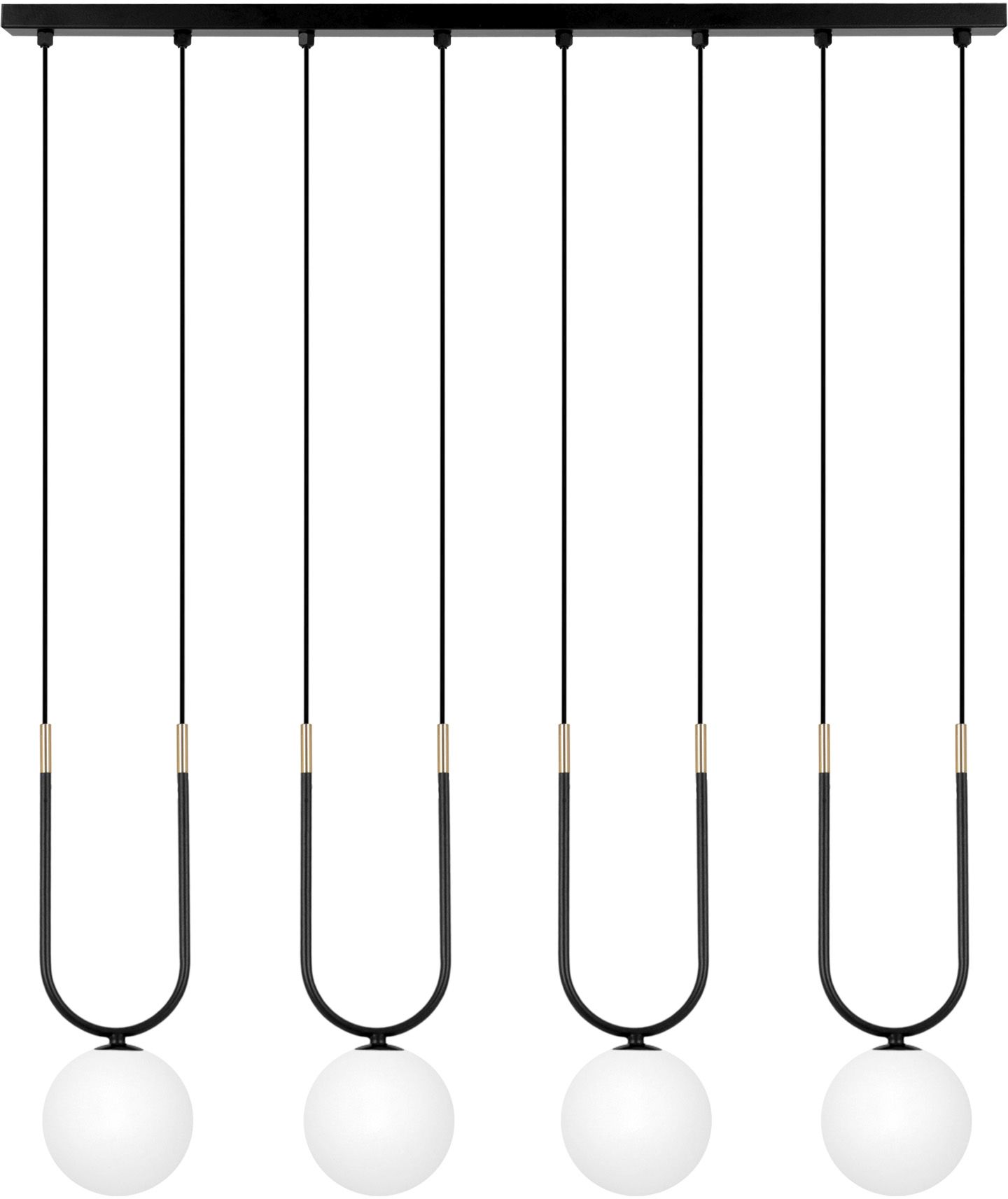 Darmowa Dostawa - Lampa wisząca 4x10 W biała-czarna-złota Kaja Enzo K5592