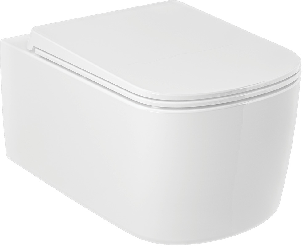 Darmowa Dostawa - Miska WC wisząca bez kołnierza ze spłukiwaniem wirowym biały połysk Kludi Resa S 27WCW0143