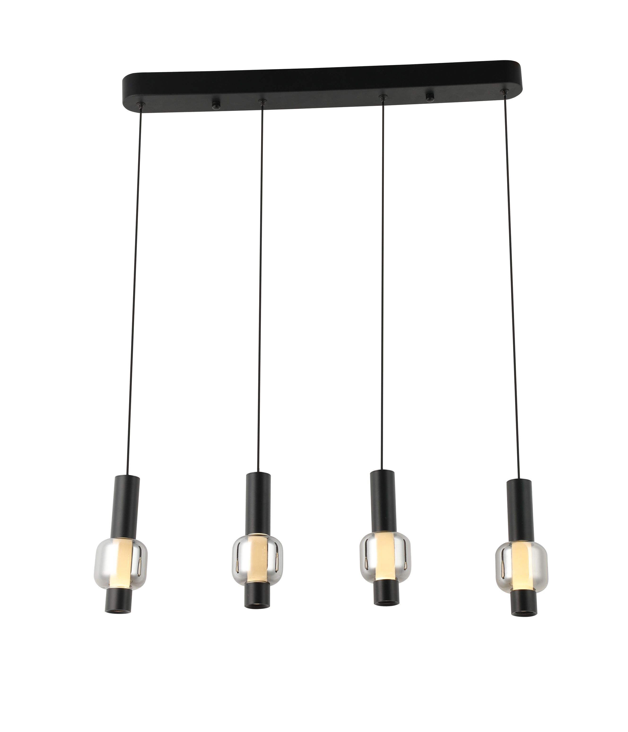 Darmowa Dostawa - Lampa wisząca 4x8 W czarna-chrom-przydymiona Aviano Ronda 72240410