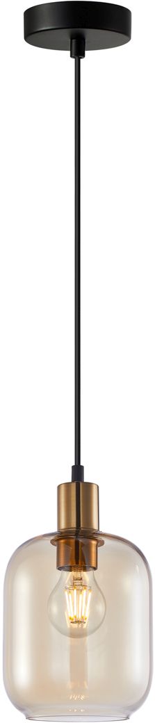 Darmowa Dostawa - Lampa wisząca 1x40 W czarna-złota Italux Norlis PND54738A1BROAMB