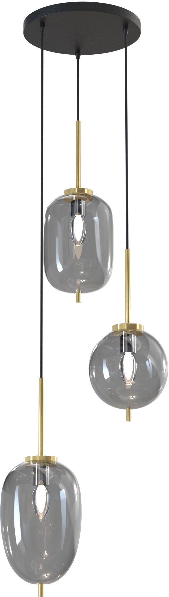 Darmowa Dostawa - Lampa wisząca 3x40 W czarna-złota Aviano Belleville 5007302