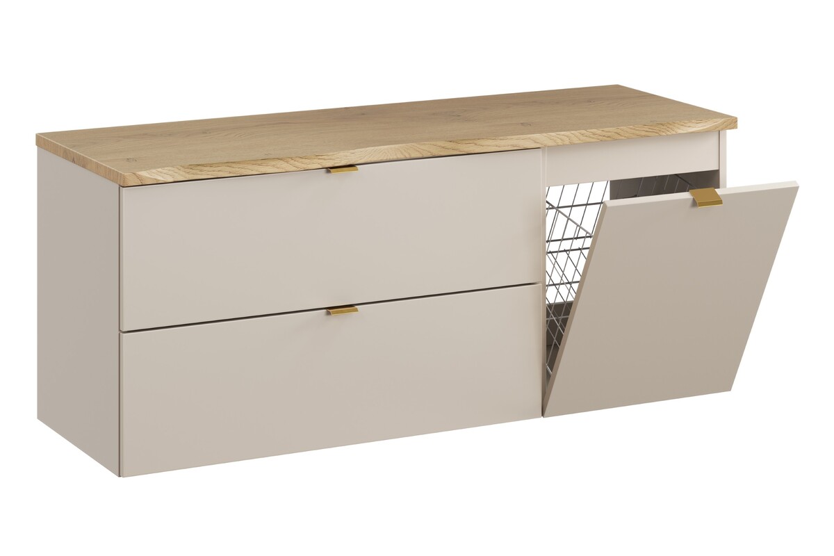 Darmowa Dostawa - Szafka z blatem 120x46x52.2 cm podumywalkowa wisząca dąb-beżowa Comad Dalia Cashmere SETDCBNATCREMONA120CMLB