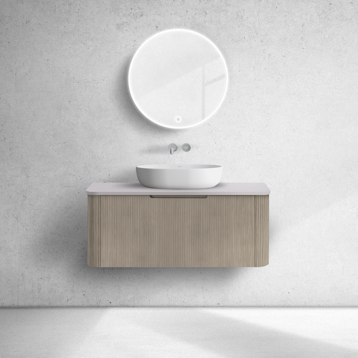 Darmowa Dostawa - Szafka z blatem 100x46.2x40.6 cm podumywalkowa wisząca dąb Oltens Hamnes 68676060