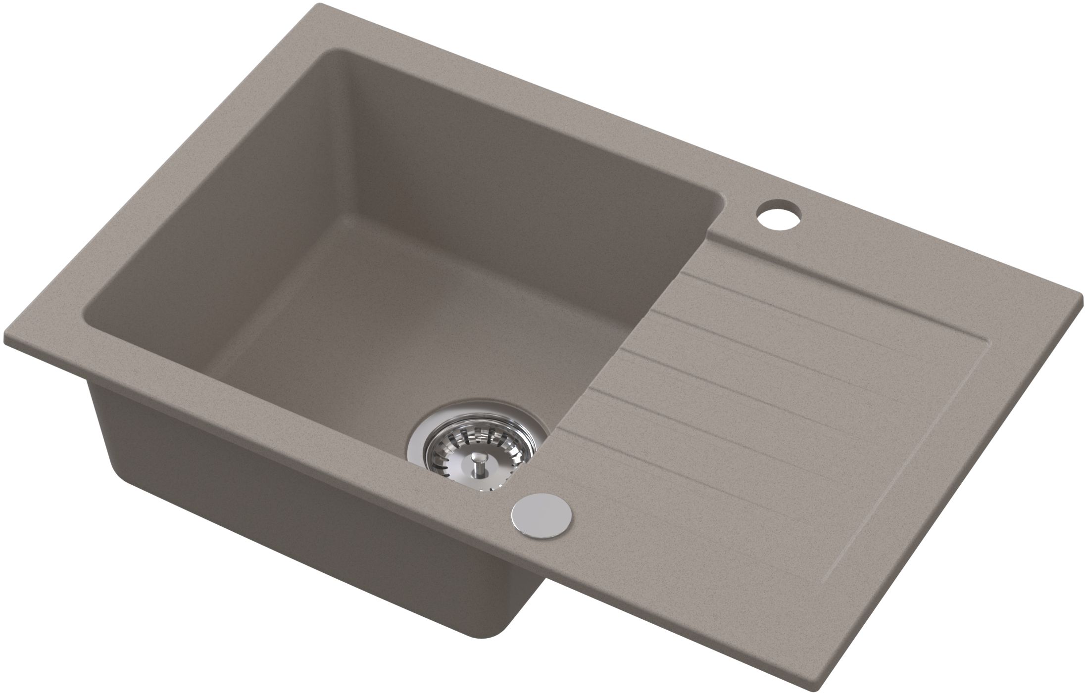 Darmowa Dostawa - Zlewozmywak granitowy 68x44.2 cm beżowy Ruvetti Pineko 3001PNBE140W