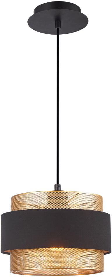 Darmowa Dostawa - Lampa wisząca 1x40 W czarna-złota Italux Bans PND274671BKGD