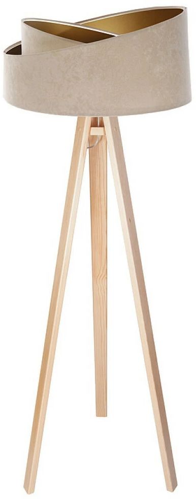 Darmowa Dostawa - Lampa stojąca 1x60 W złota-drewno BPS Koncept Galaxy 060P029