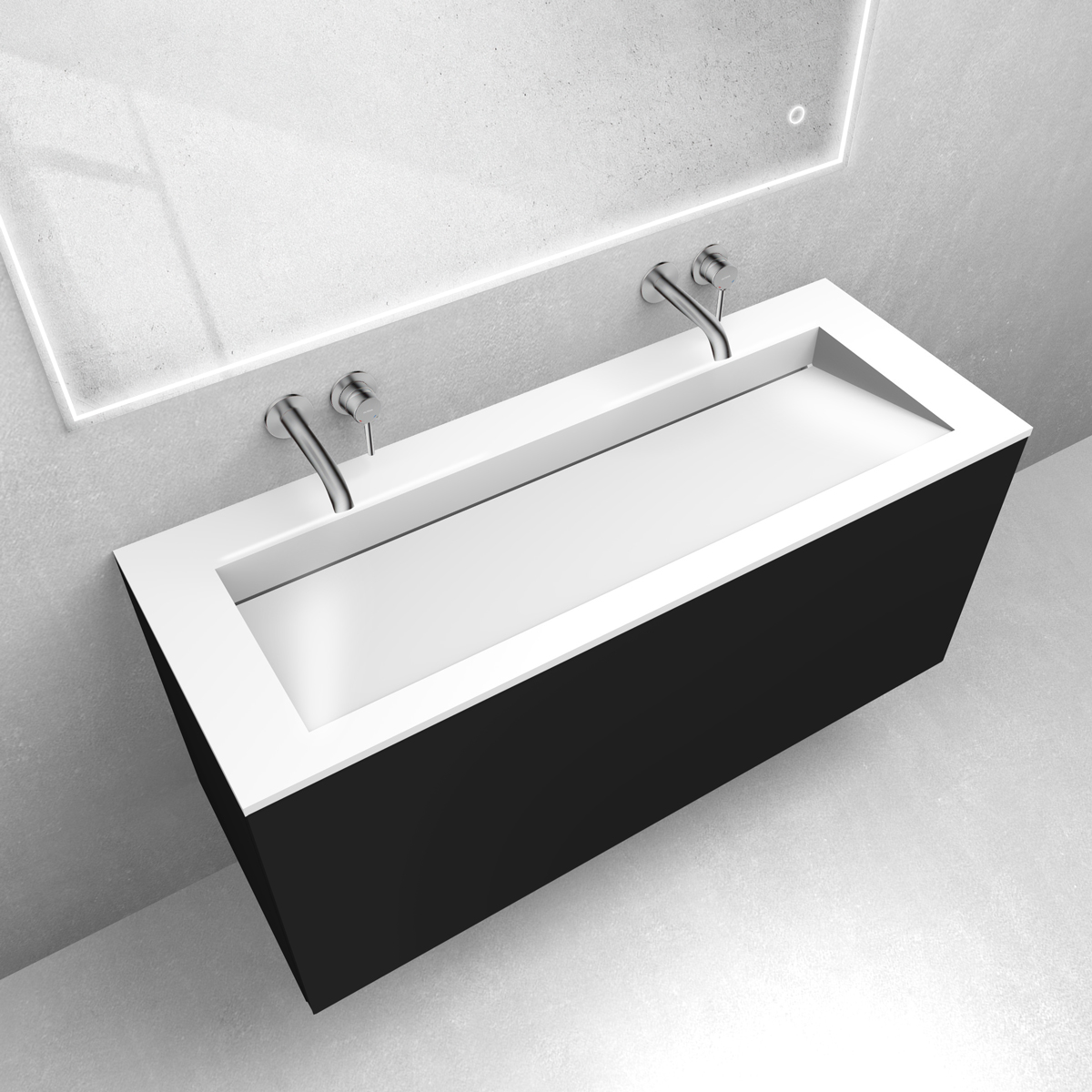 Darmowa Dostawa - Umywalka z szafką 120 cm czarną Oltens Lun 68764300