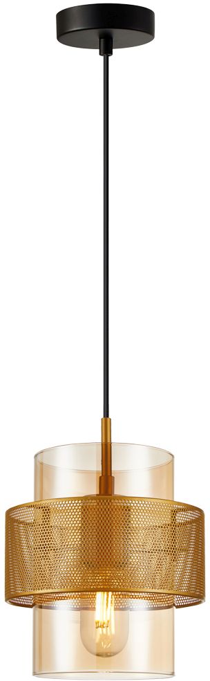 Darmowa Dostawa - Lampa wisząca 1x40 W złota Italux Vinoti PND221321SGDAMB