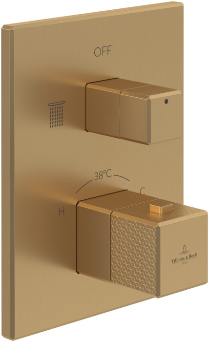 Darmowa Dostawa - Bateria wannowo-prysznicowa podtynkowa termostatyczna złota Villeroy & Boch Mettlach TVS12600300076