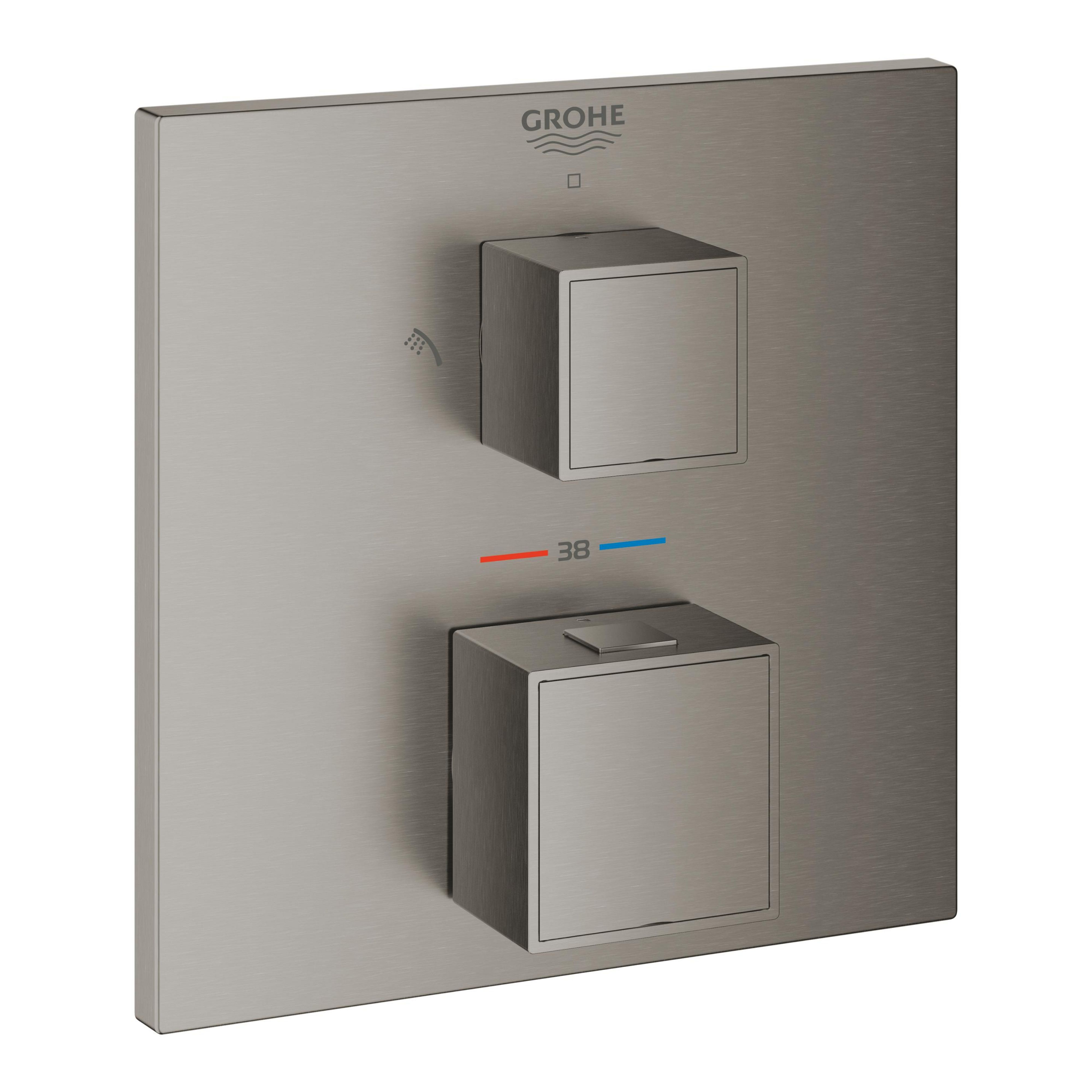 Darmowa Dostawa - Bateria prysznicowa podtynkowa z termostatem brushed hard graphite Grohe Grohtherm Cube 24154AL0