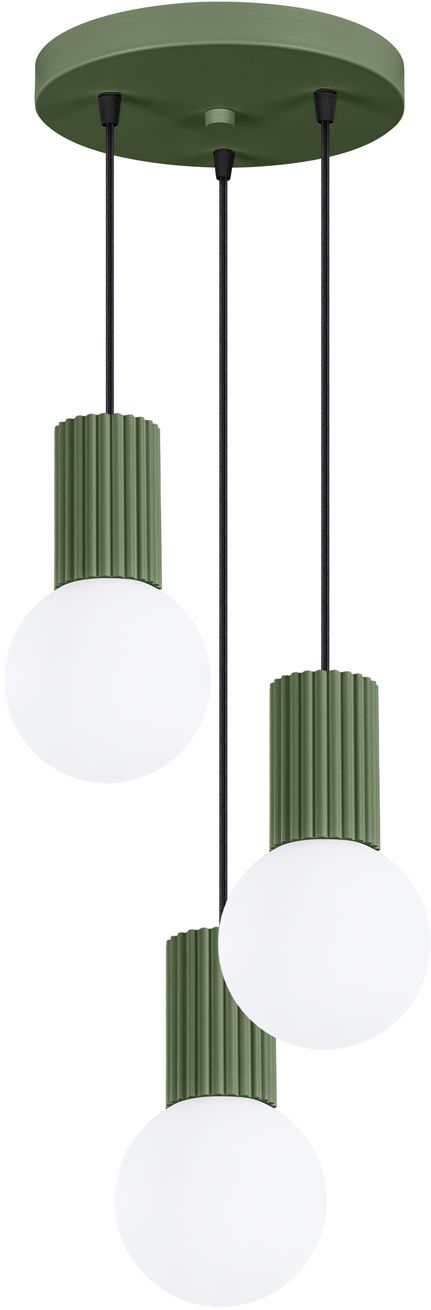 Darmowa Dostawa - Lampa wisząca 3x8 W biała-zielona Sollux Lighting Halo SL1725
