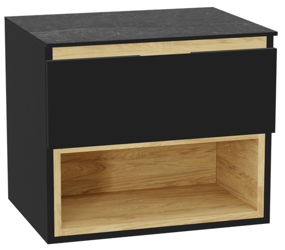 Darmowa Dostawa - Szafka z blatem 60x46.5x51.2 cm podumywalkowa wisząca czarna-grafitowa-dąb Excellent Tuto 2.0 MLEX2171K6001MABKBK