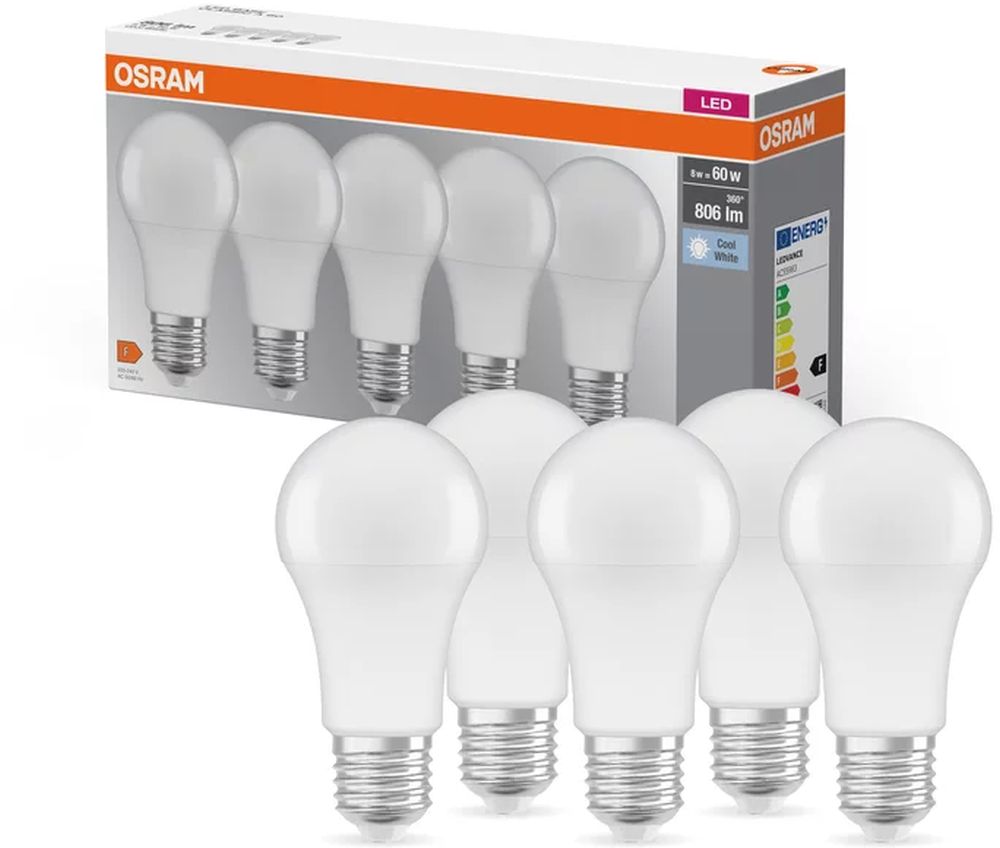 Darmowa Dostawa - Żarówki LED Multipack 5x8.5 W 4000 K e27 Osram LED Lamps 4058075152632