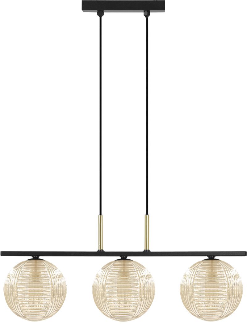 Darmowa Dostawa - Lampa wisząca 3x10 W czarna-złota-bursztynowa Kaja Giro K5687