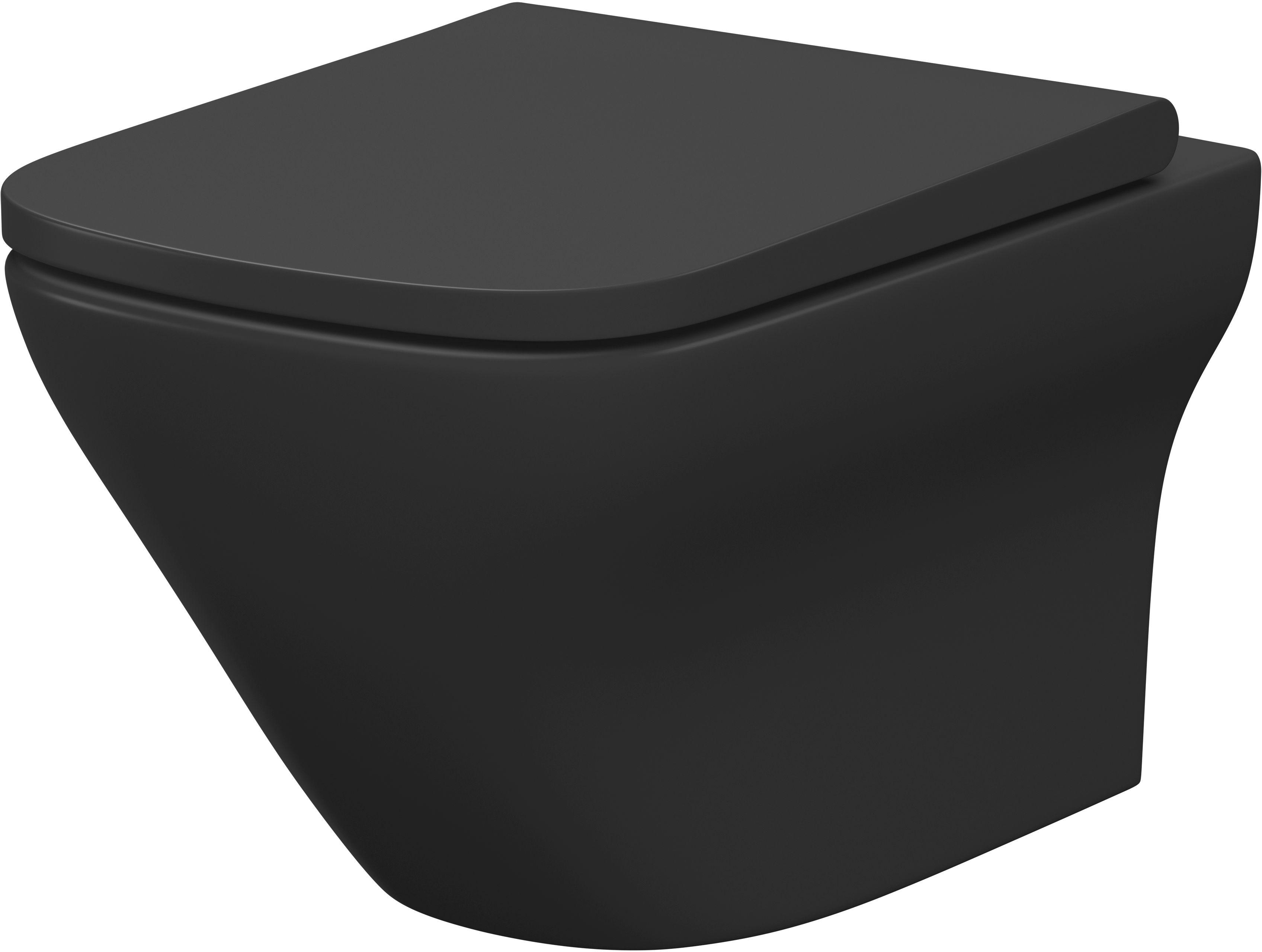 Darmowa Dostawa - Miska WC z deską wolnoopadającą wisząca bez kołnierza antracyt mat Cersanit Larga S701611