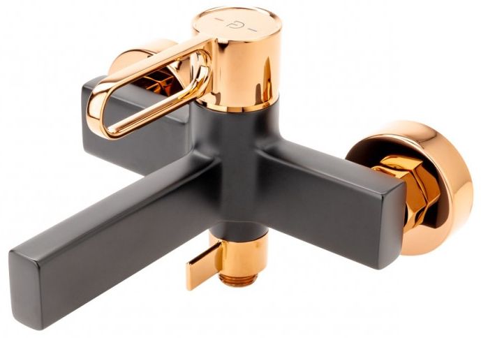 Darmowa Dostawa - Bateria wannowo-prysznicowa ścienna czarna FDesign Zaffiro FD1ZFR125