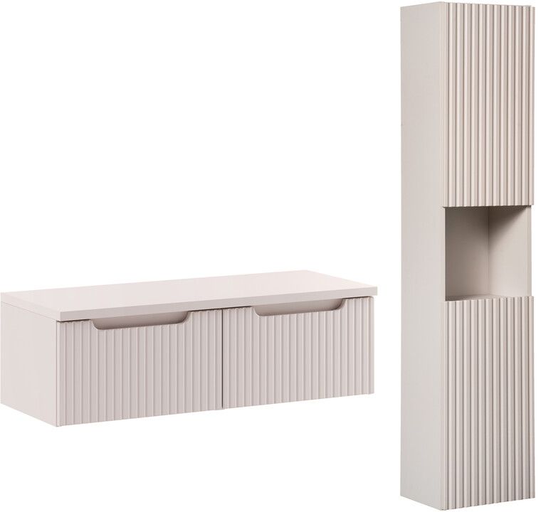 Darmowa Dostawa - Szafka z blatem 100x40x140 cm podumywalkowa wisząca beżowa Comad Nova Cashmere SETNOCBCASHMERE100CM1SHC