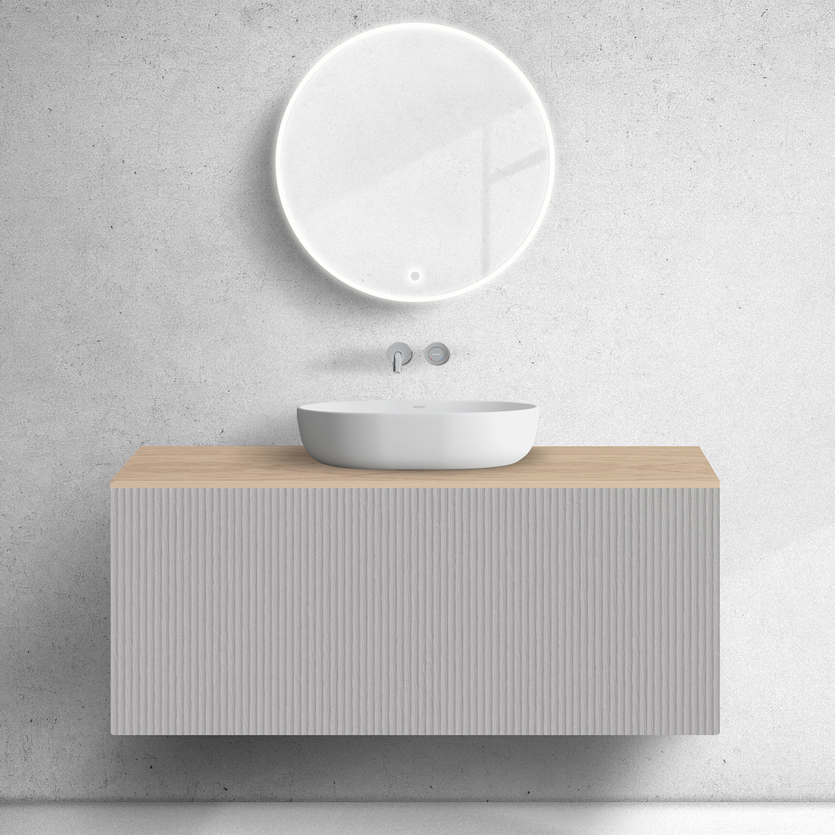 Darmowa Dostawa - Szafka z blatem 120x45x53.6 cm podumywalkowa wisząca dąb Oltens Lun 68690900