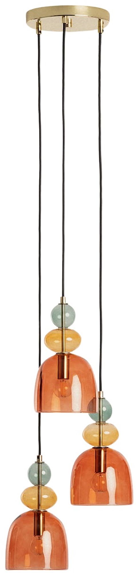 Darmowa Dostawa - Lampa wisząca 3x20 W złota-czerwona Abruzzo Koloreno ABR3KOLOKC