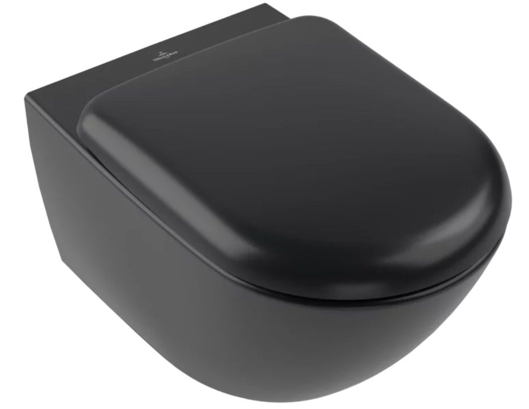 Darmowa Dostawa - Miska WC wisząca bez kołnierza czarny Villeroy & Boch Antao 4674T0R7