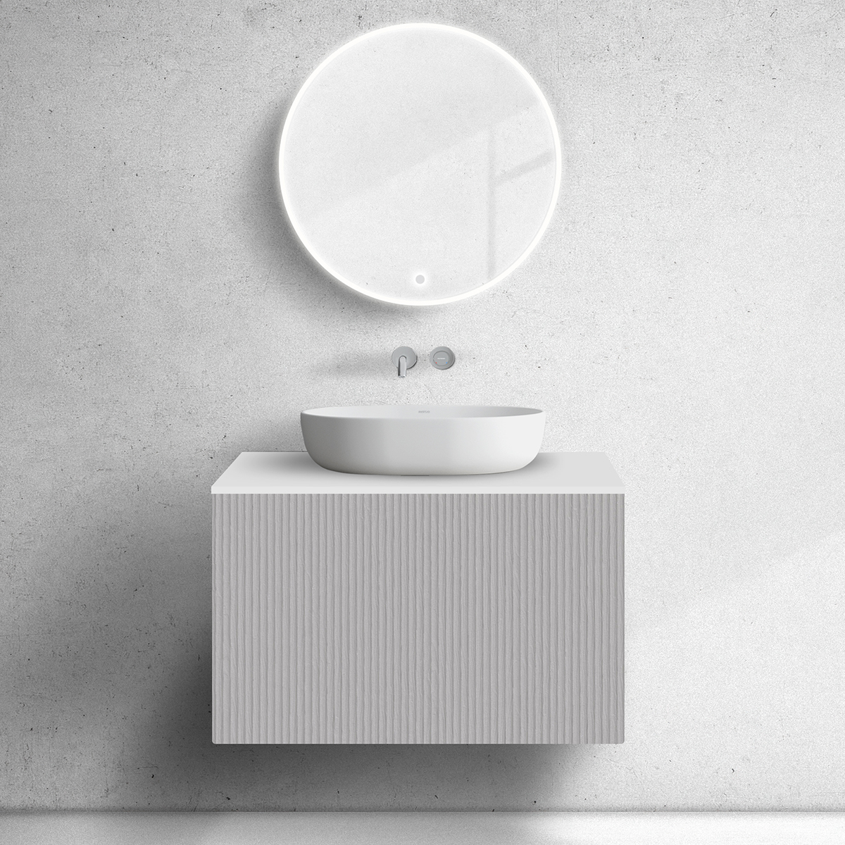 Darmowa Dostawa - Szafka z blatem 80x45x53.6 cm podumywalkowa wisząca biała Oltens Lun 68739900