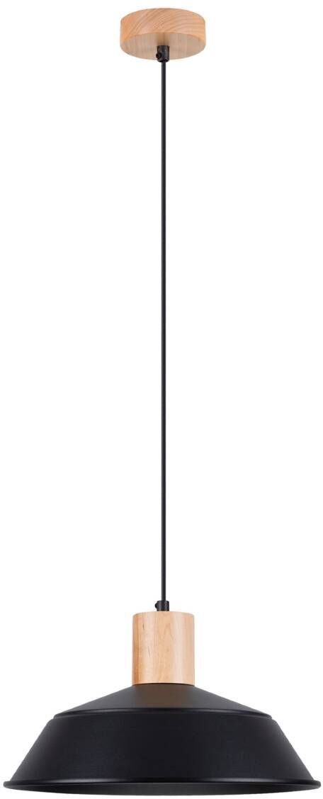 Darmowa Dostawa - Lampa wisząca 1x15 W czarna-drewno Sollux Lighting Fano SL1322