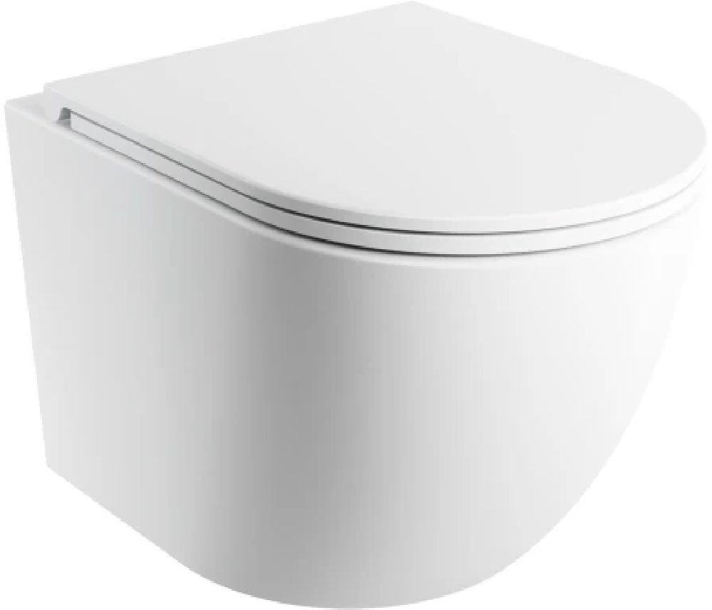 Darmowa Dostawa - Miska WC z deską wolnoopadającą wisząca bez kołnierza ze spłukiwaniem wirowym biały mat Omnires Ottawa OTTAWASPMWBM