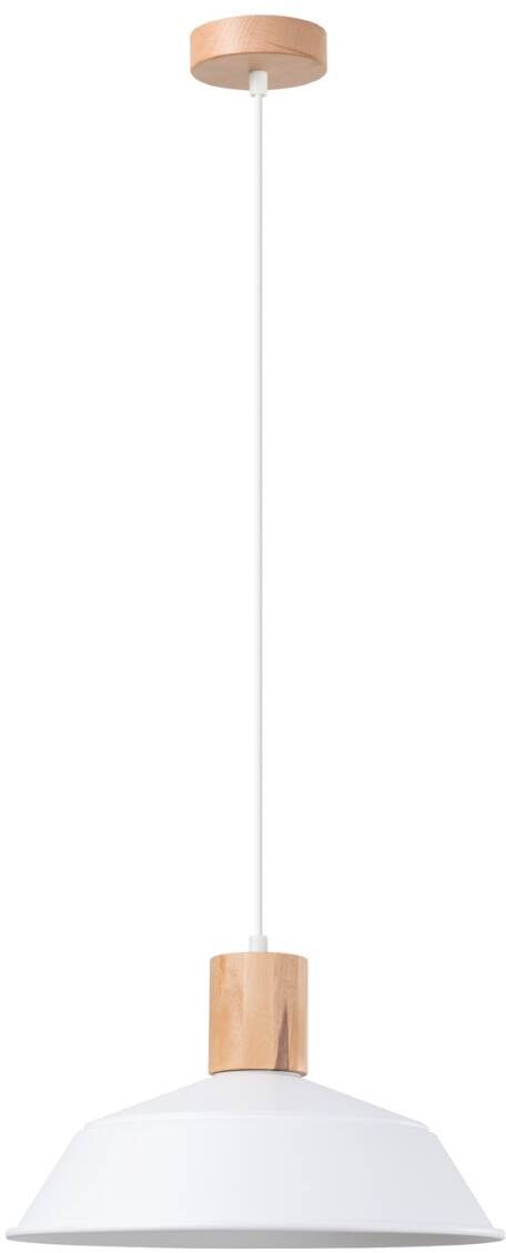 Darmowa Dostawa - Lampa wisząca 1x15 W biała-drewno Sollux Lighting Fano SL1321