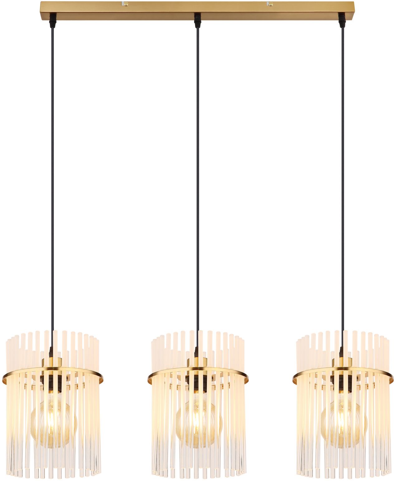 Darmowa Dostawa - Lampa wisząca 3x60 W biała-czarna-złota Globo Lighting Gorley 156983HM