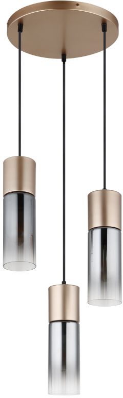 Darmowa Dostawa - Lampa wisząca 3x25 W przydymiona-złota Globo Lighting Annika 210003HCA