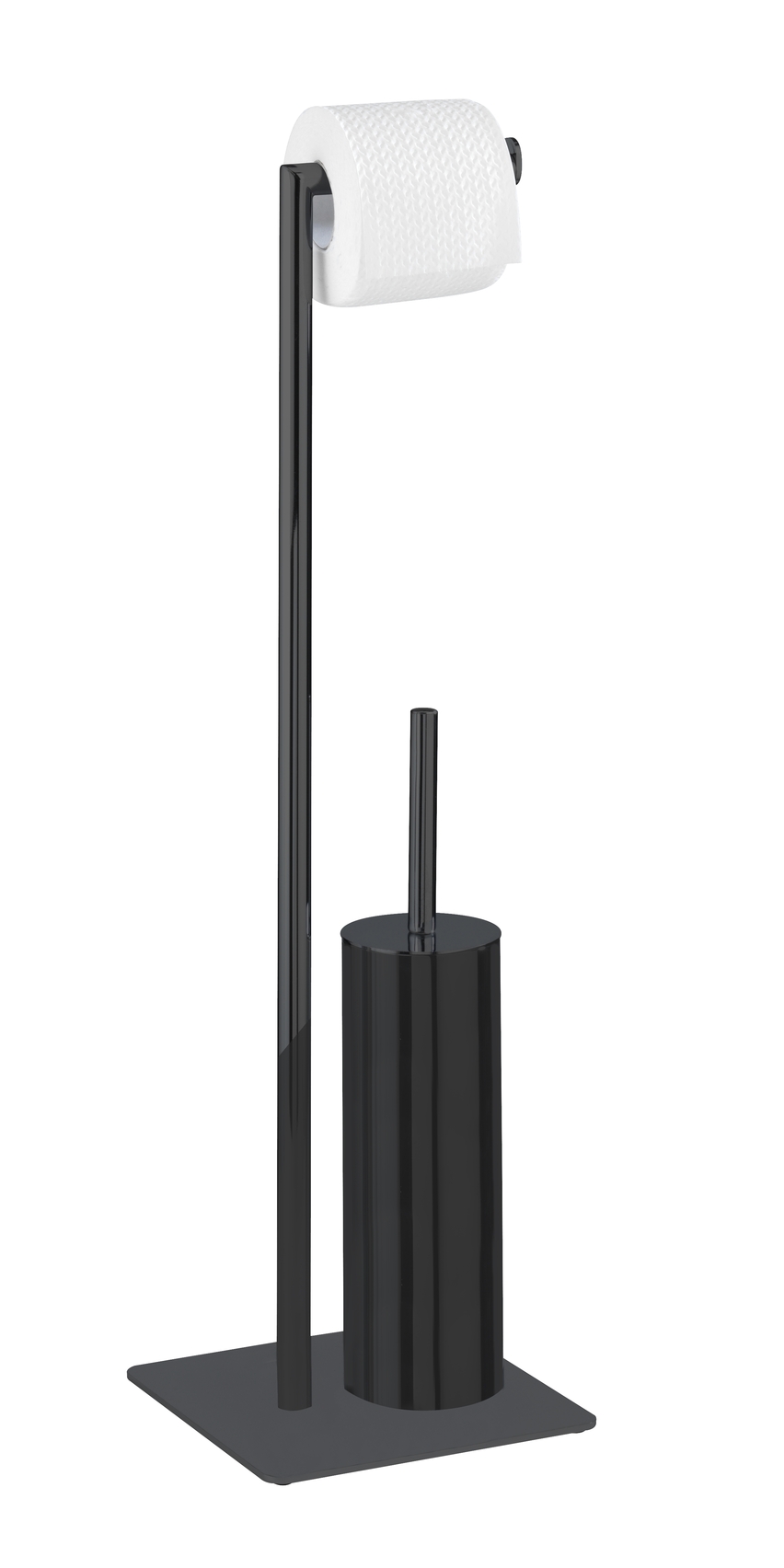 Darmowa Dostawa - Stojak na papier toaletowy ze szczotką WC czarny Wenko Recco 71556800