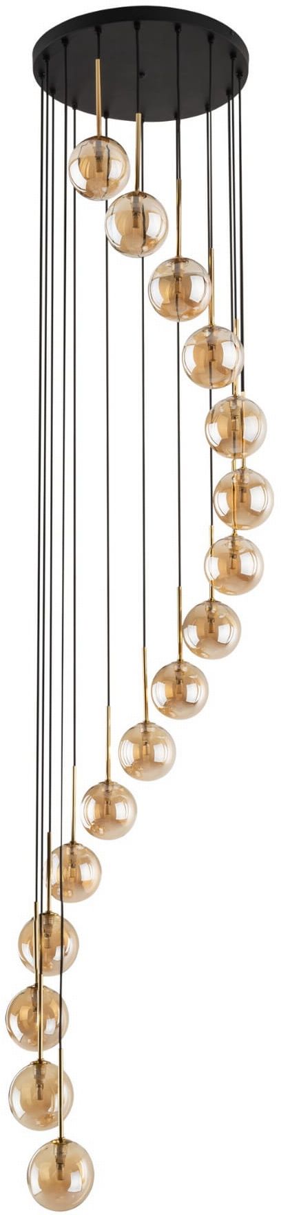 Darmowa Dostawa - Lampa wisząca powyżej 6x6 W czarna-złota-bursztynowa TK Lighting Aurora 6023