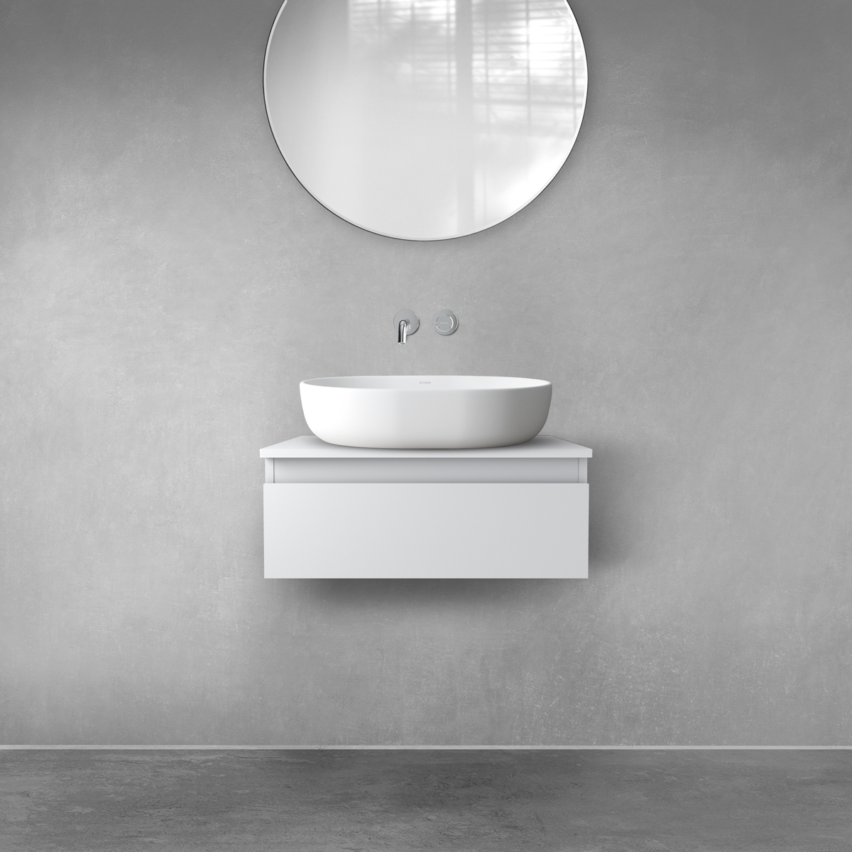 Darmowa Dostawa - Zestaw mebli łazienkowych 60x46.4x25.2 cm podumywalkowa wisząca szara Oltens Vernal 68100700