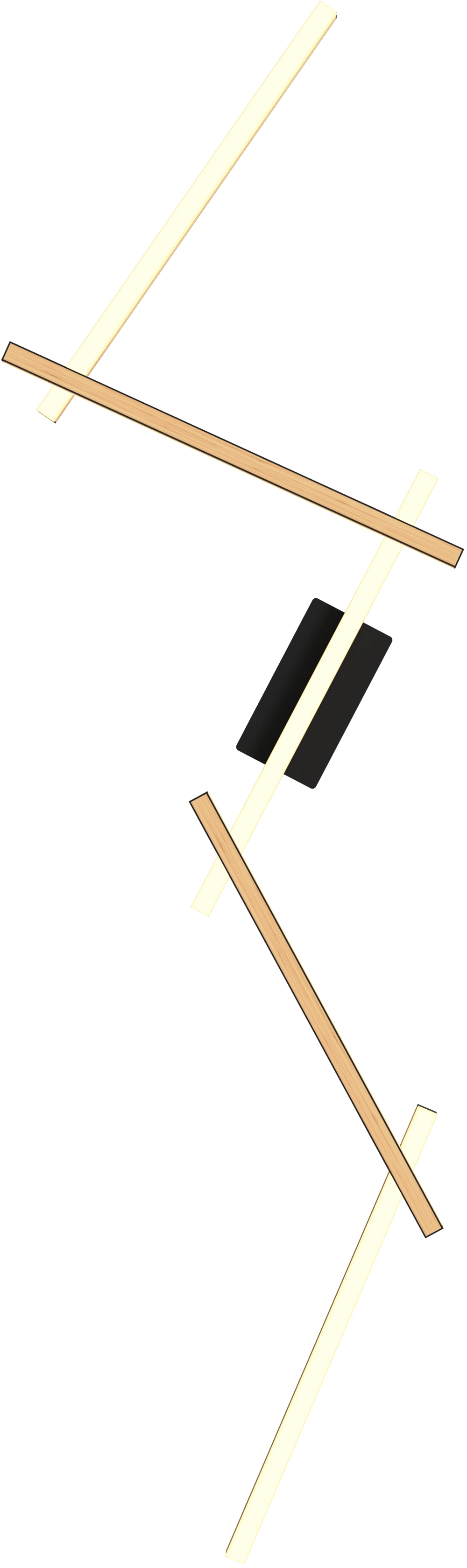 Darmowa Dostawa - Lampa podsufitowa 5x11.4 W czarna-drewno Aviano Rimini 7021506