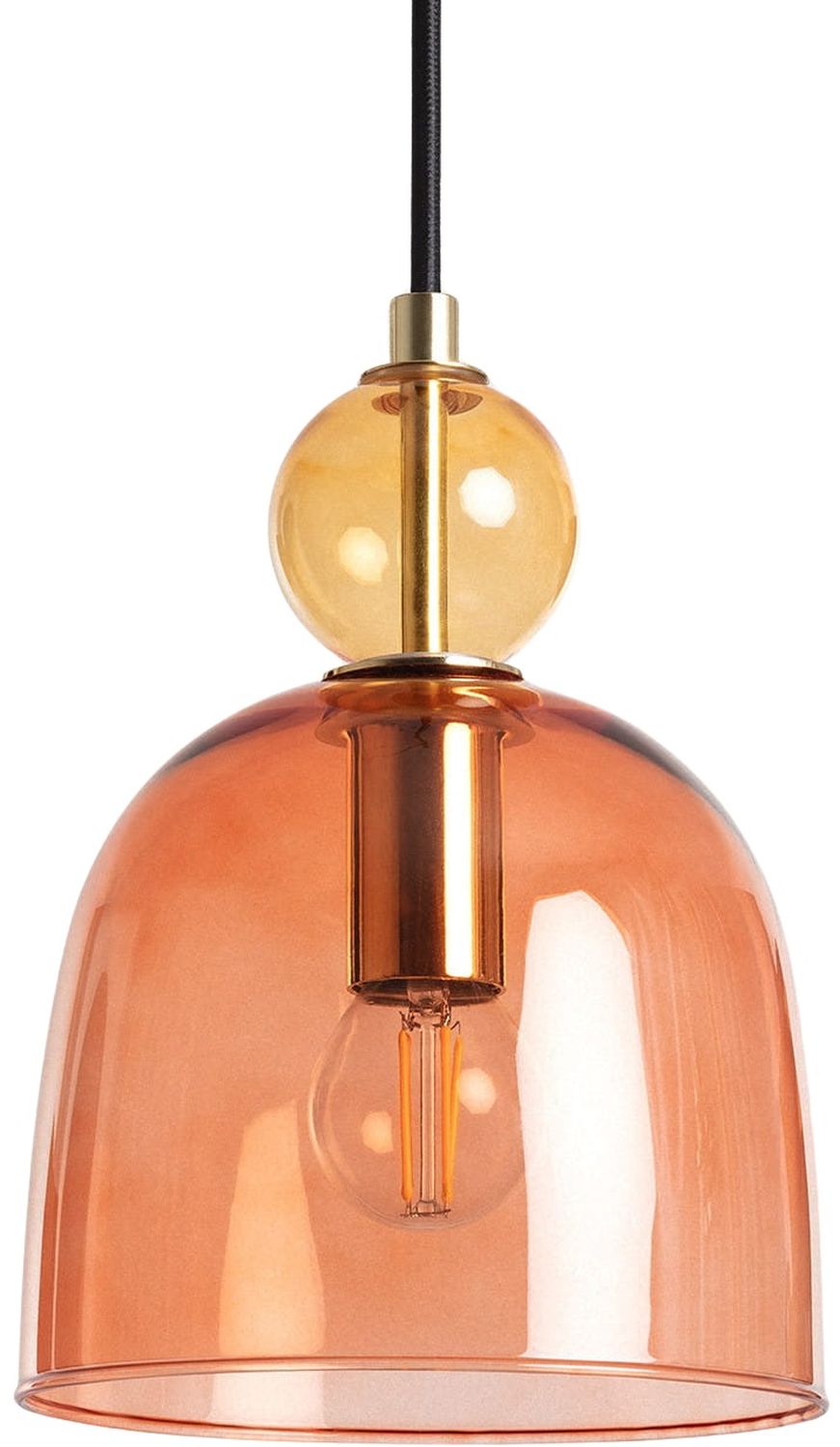 Darmowa Dostawa - Lampa wisząca 1x20 W złota-czerwona Abruzzo Koloreno ABRKOLO1C