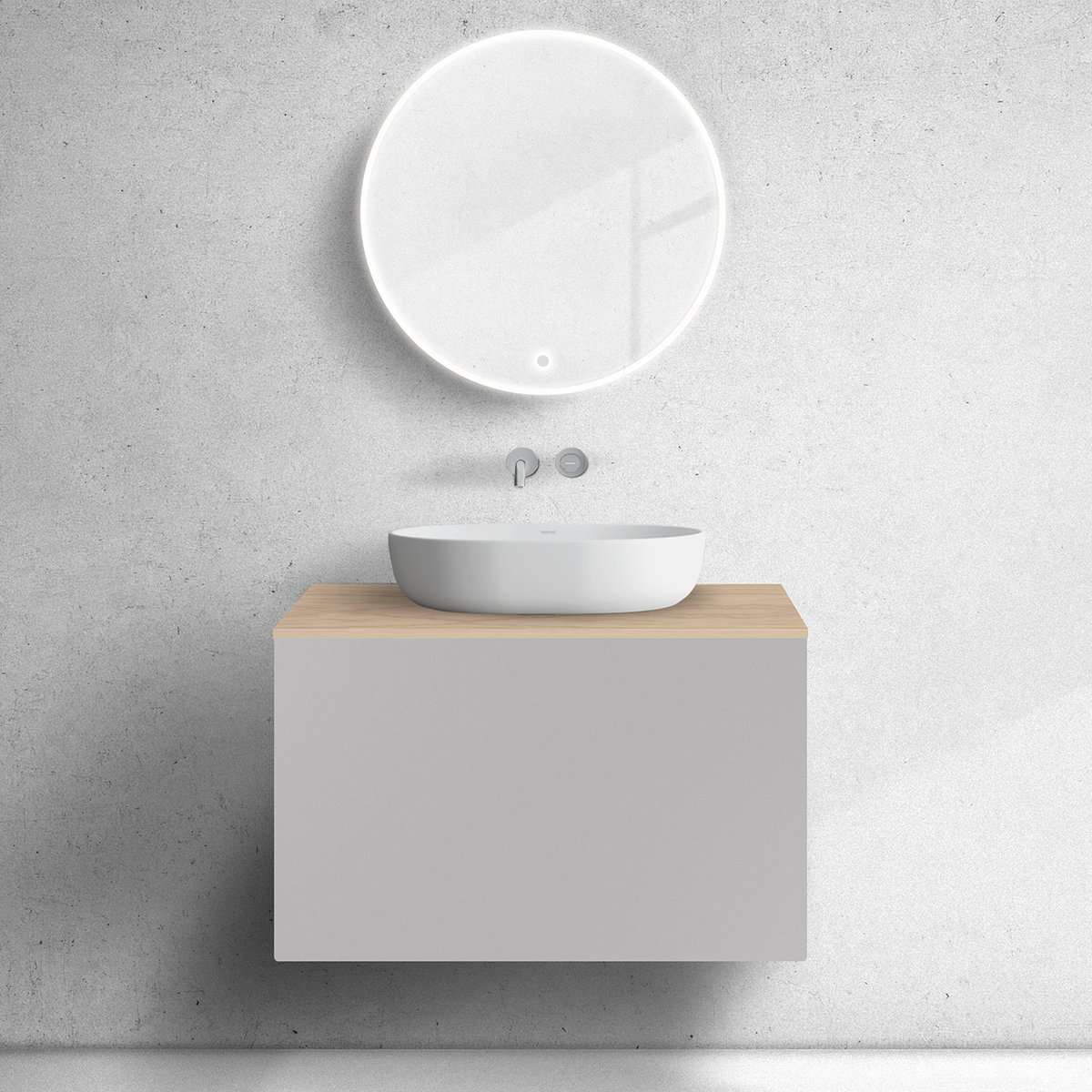 Darmowa Dostawa - Szafka z blatem 80x45x53.6 cm podumywalkowa wisząca dąb Oltens Lun 68692900