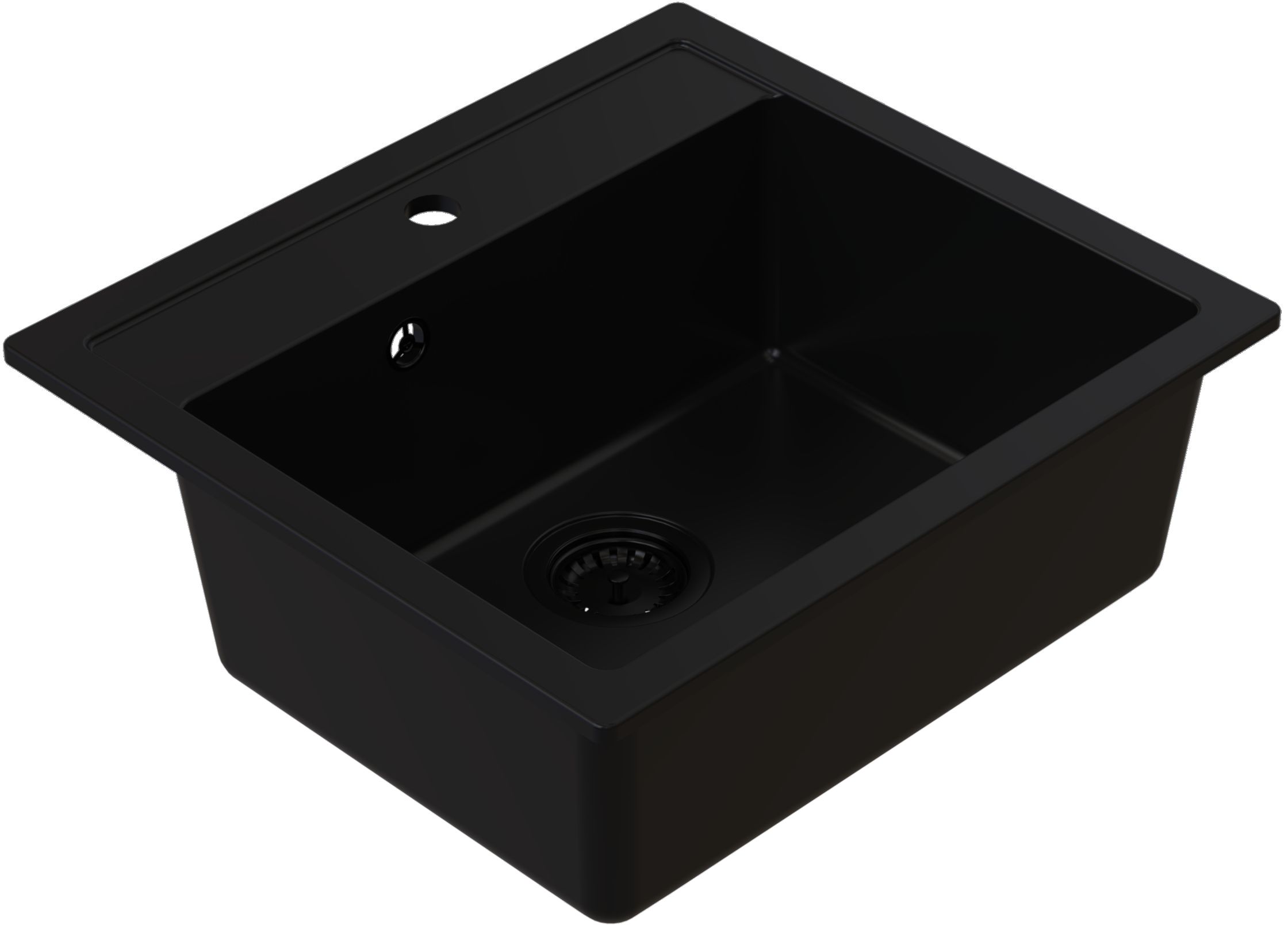 Darmowa Dostawa - Zlewozmywak granitowy 56x51 cm czarny Ruvetti Ditto 3001DFB60W