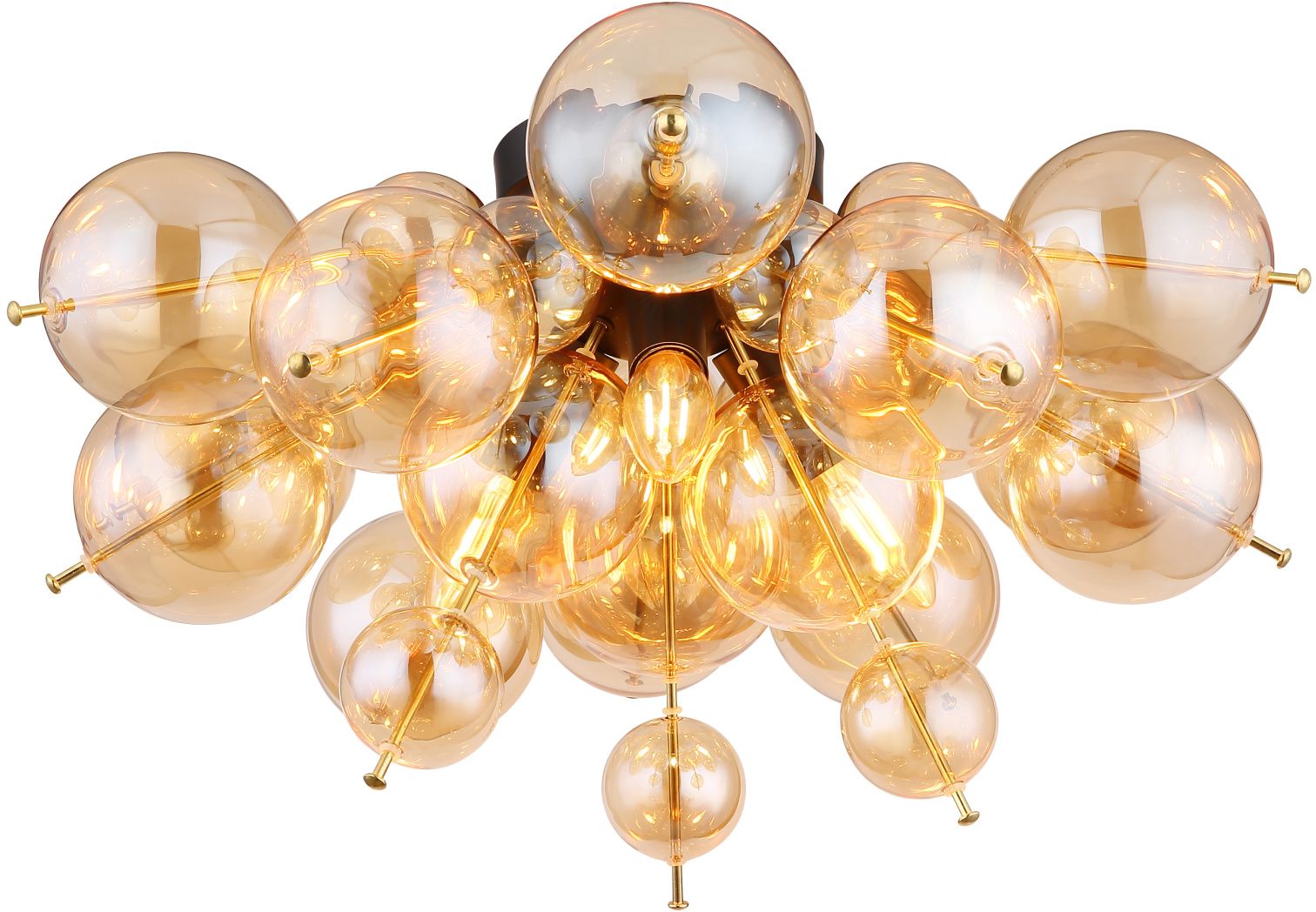 Darmowa Dostawa - Lampa podsufitowa 3x25 W czarna-złota-bursztynowa Globo Lighting Udo 15633DA