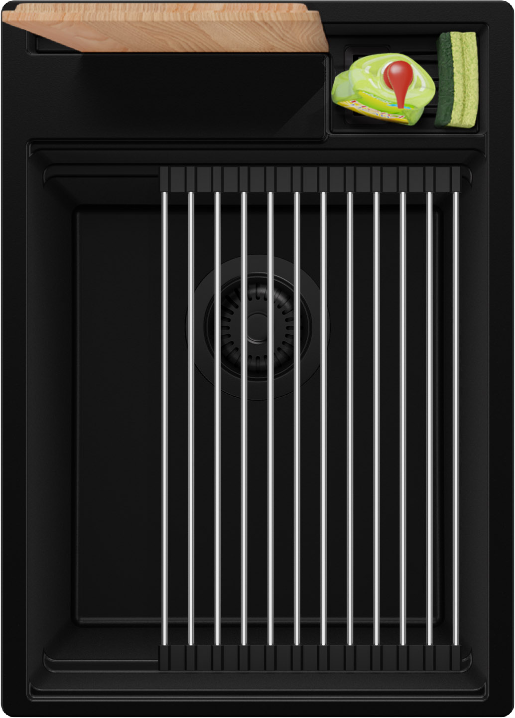 Darmowa Dostawa - Zlewozmywak granitowy 38x53 cm czarny Primagran Oslo OOOFKC001