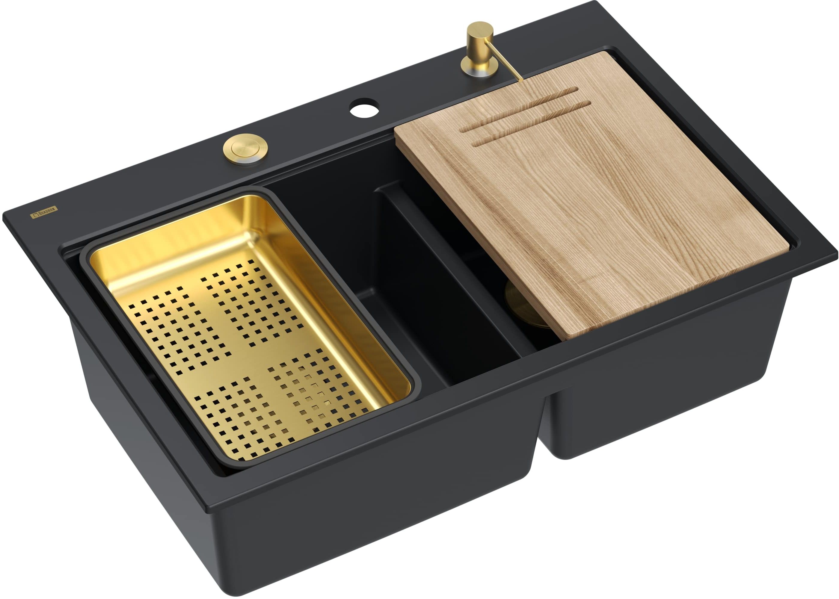 Darmowa Dostawa - Zlewozmywak GraniteQ 76x50 cm czarny Quadron Marc 120 HQC7650U7PVDG1