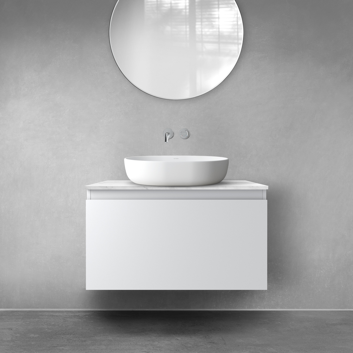 Darmowa Dostawa - Szafka z blatem 80x45.6x48.6 cm podumywalkowa wisząca szara Oltens Vernal 68711700