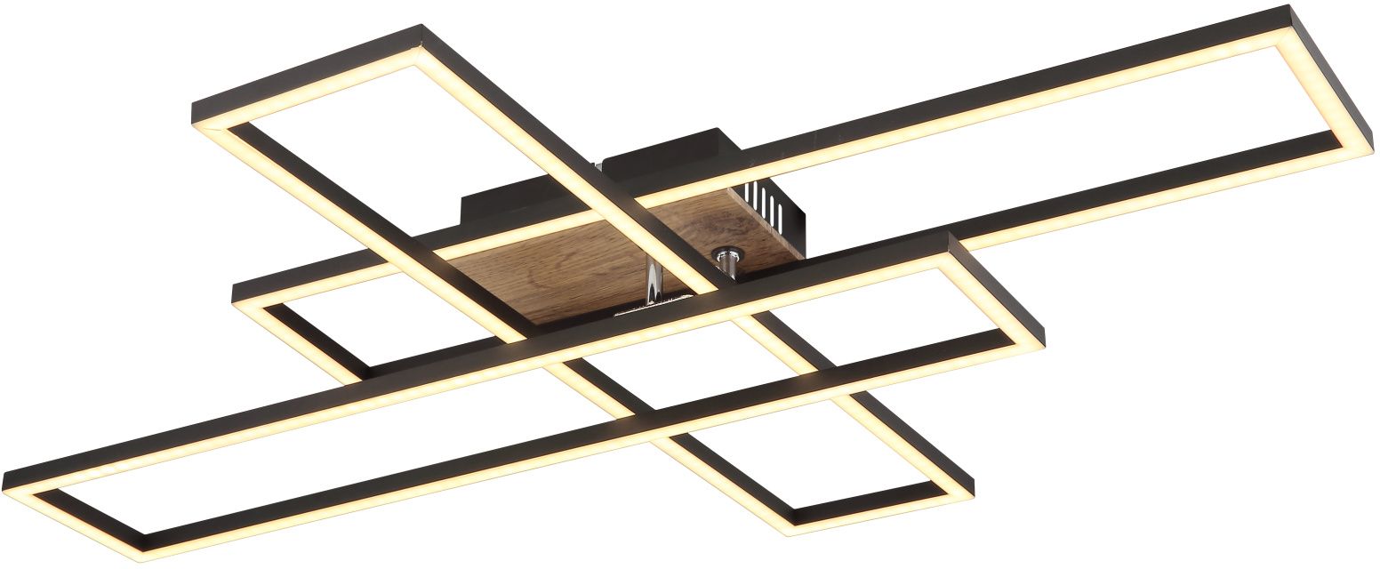 Darmowa Dostawa - Lampa podsufitowa 1x40 W czarna-drewno Globo Lighting Dakari 6720840