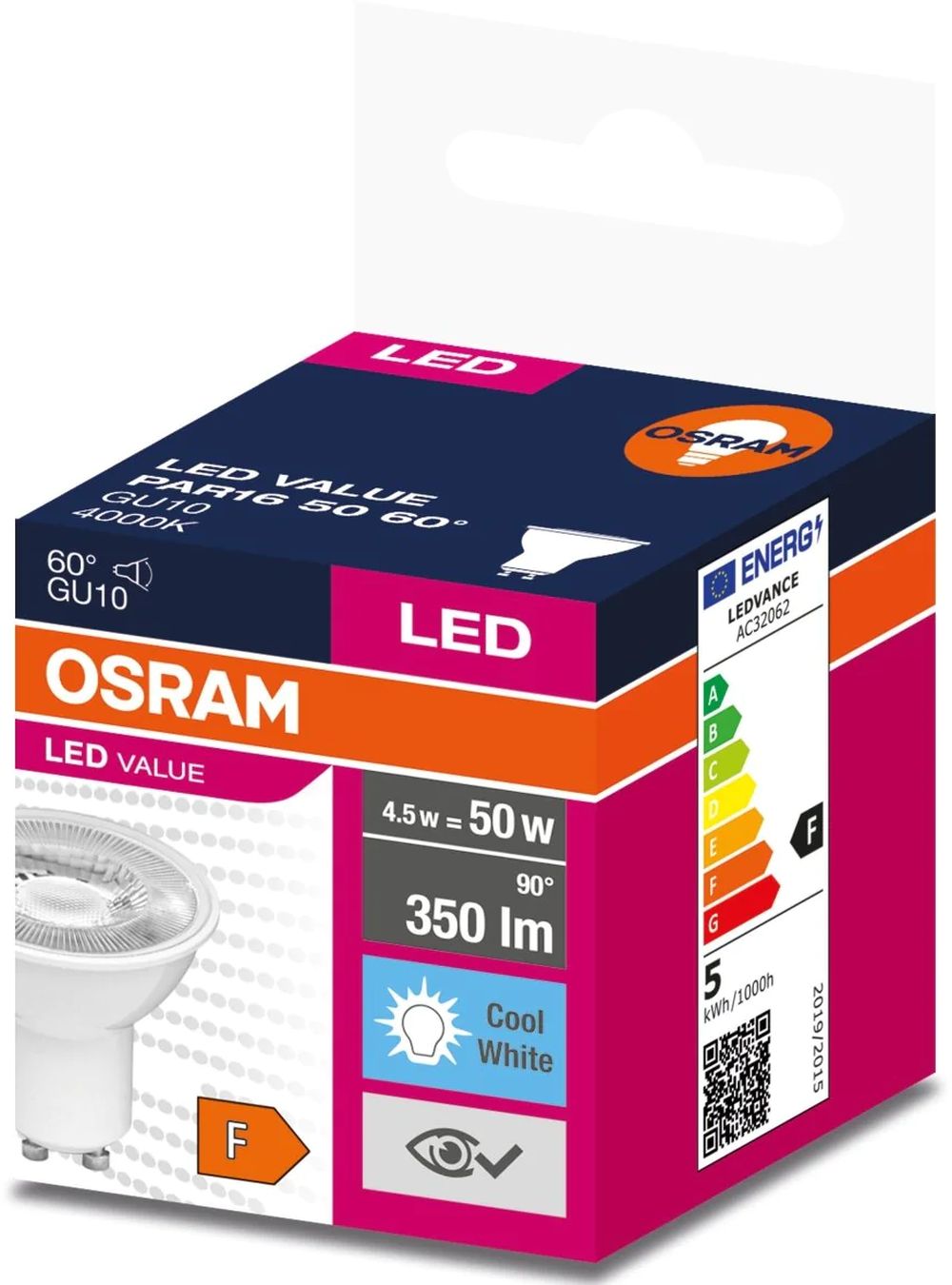 Darmowa Dostawa - Żarówka LED 1x4.5 W 4000 K gu10 Osram LED Lamps 4058075599116